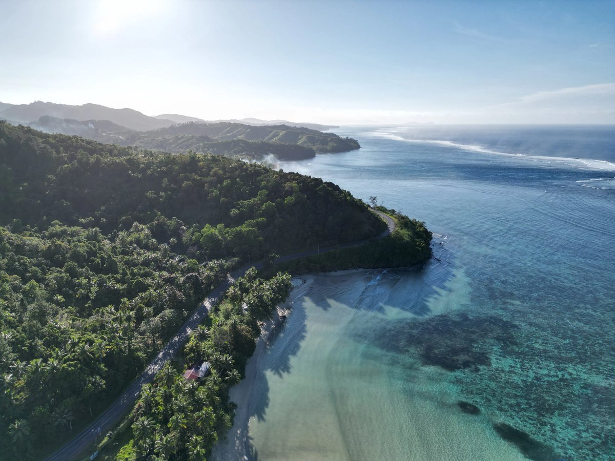 Aerial coastal view of Fiji