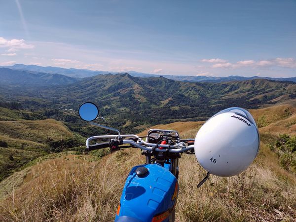 Bike overlooking rolling hills